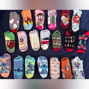 20 Pairs of women’s novelty socks. Stitch, Rainbow, Llama,Sloth, Hamster, Xmas